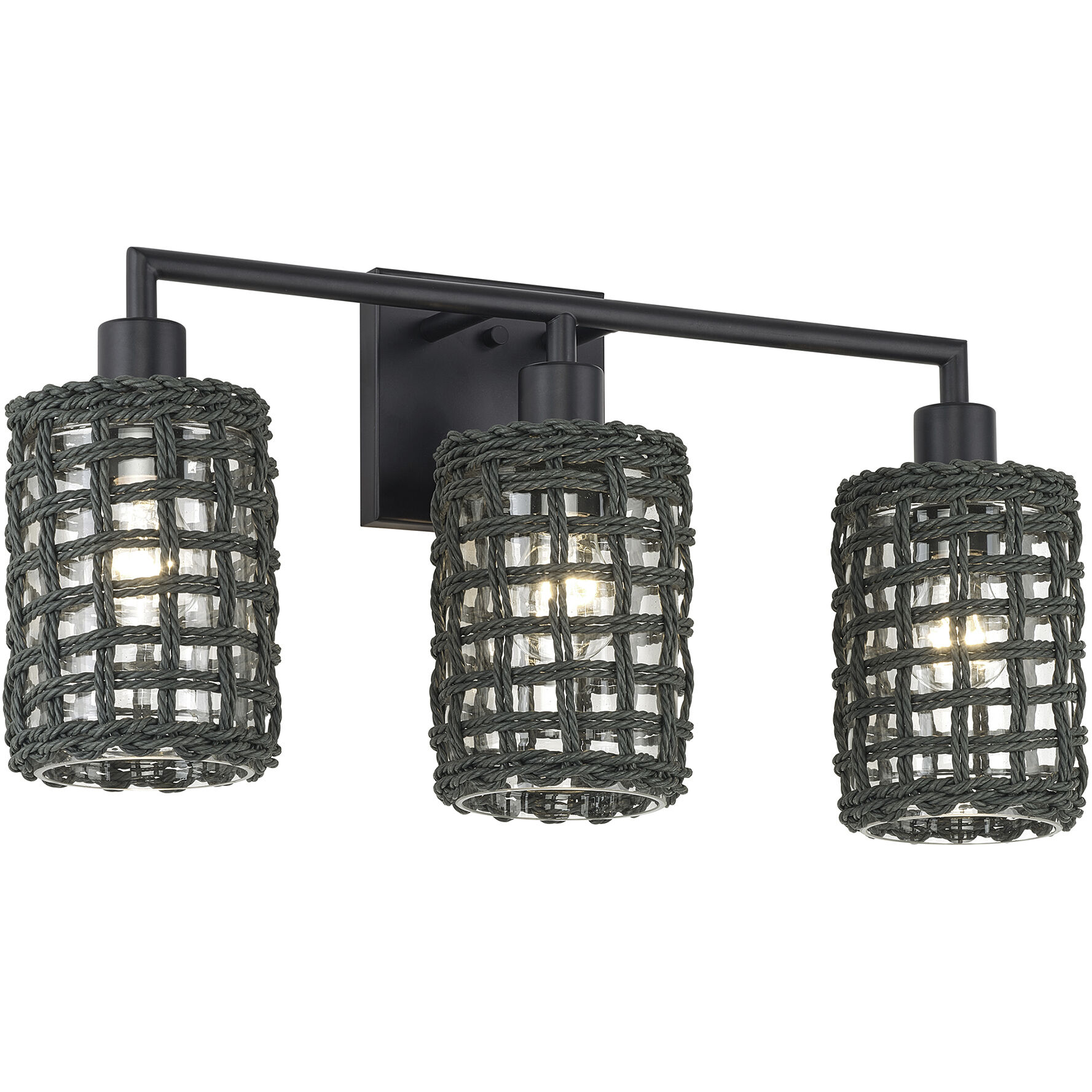 Twinewell 3 Light 23 inch Black Vanity Wall Sconce Wall Light