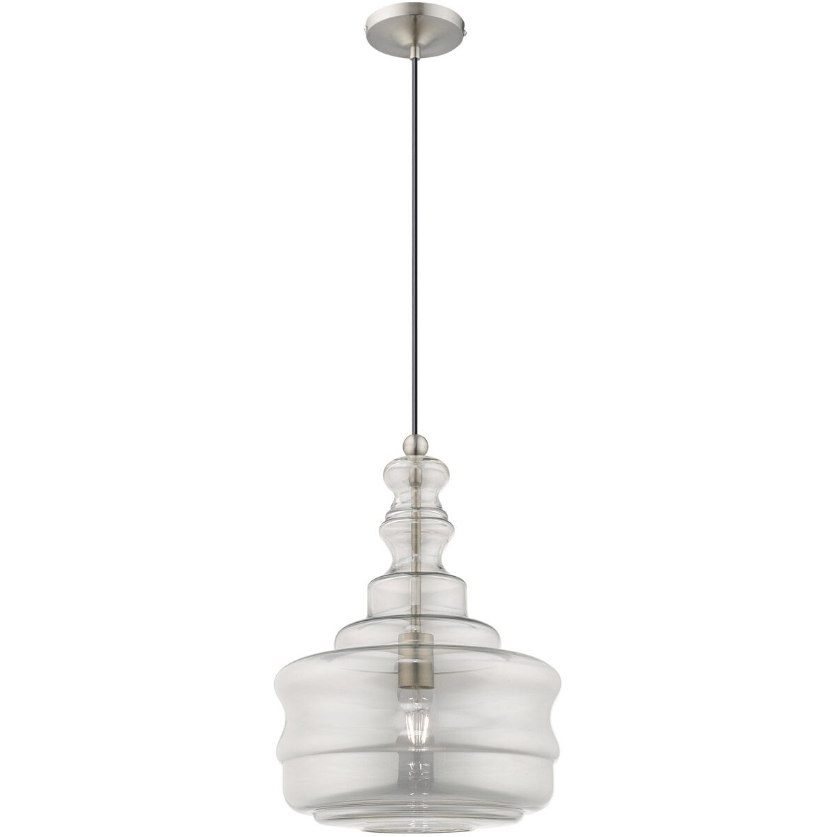 Art Glass 1 Light 12.63 inch Brushed Nickel Mini Pendant Ceiling Light