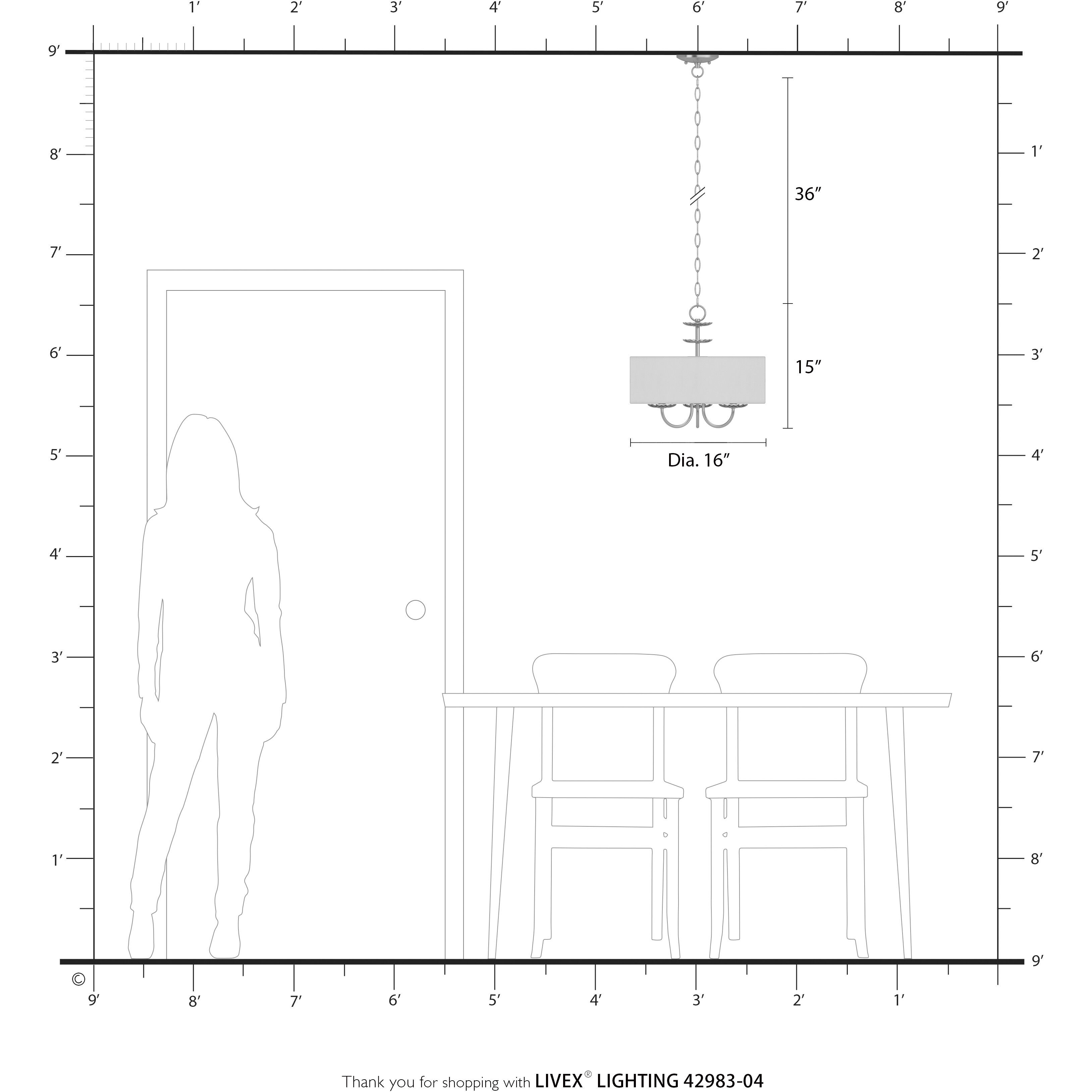 Brookdale 3 Light 16 inch Black Pendant Chandelier Ceiling Light