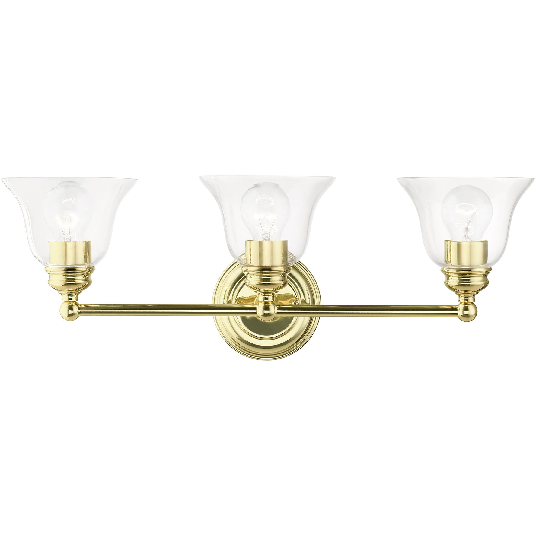 Moreland 3 Light 24 inch Polished Brass Vanity Sconce Wall Light