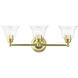 Moreland 3 Light 24 inch Polished Brass Vanity Sconce Wall Light