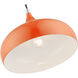 Amador 1 Light 12 inch Shiny Orange with Polished Chrome Accents Pendant Ceiling Light