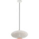 Dublin 1 Light 16 inch White with Brushed Nickel Accents Pendant Ceiling Light