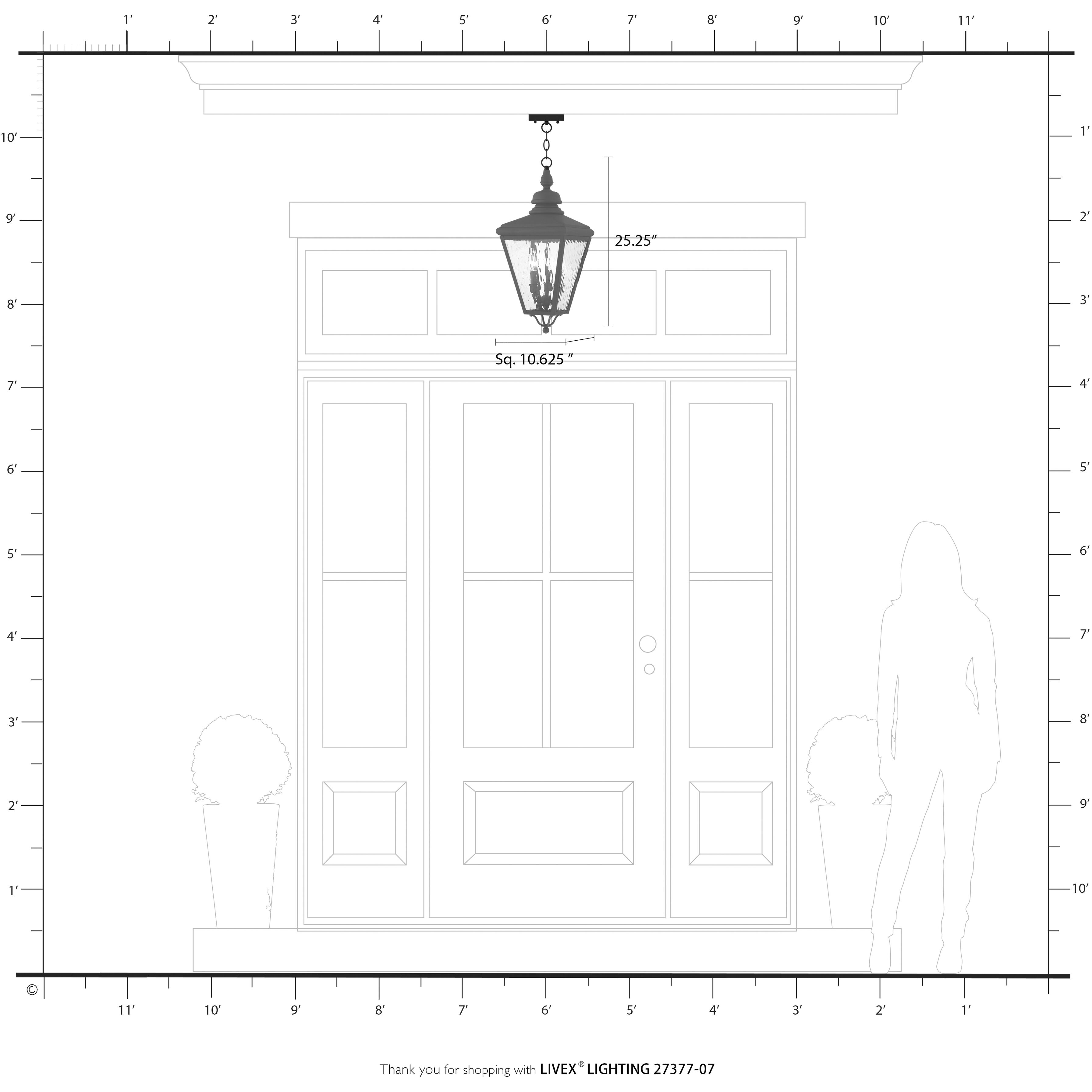 Adams 3 Light 10.63 inch Bronze with Antique Brass Finish Cluster Outdoor Large Pendant Lantern Ceiling Light in Bronze with Antique Brass Accent