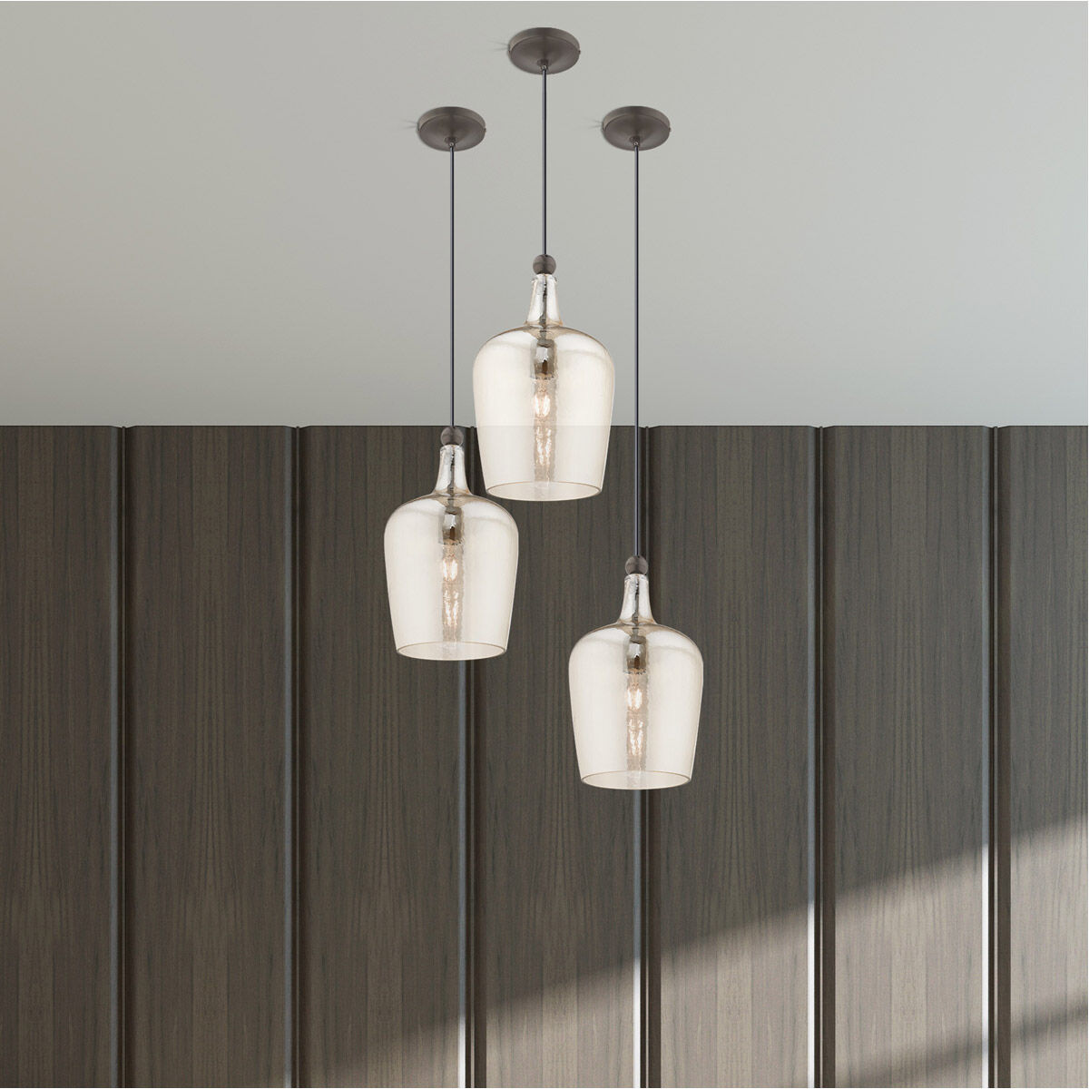 Art Glass 1 Light 9 inch English Bronze Mini Pendant Ceiling Light