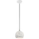 Chantily 1 Light 8 inch White with Brushed Nickel Accents Pendant Ceiling Light