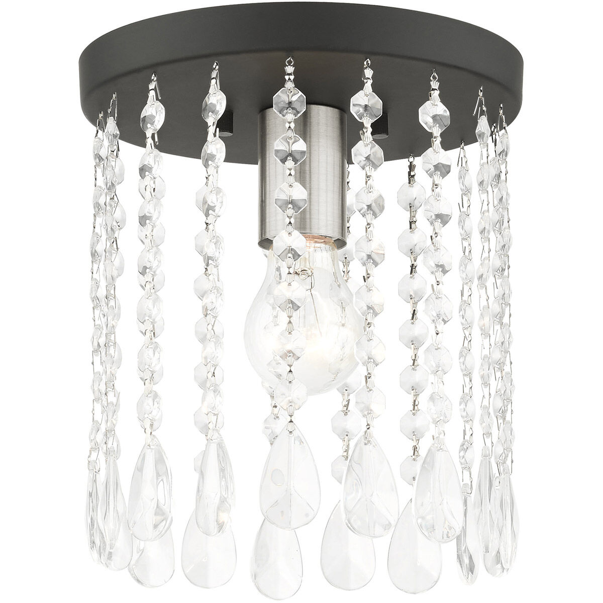 Elizabeth 1 Light 8 inch Black Petite Flush Mount Ceiling Light