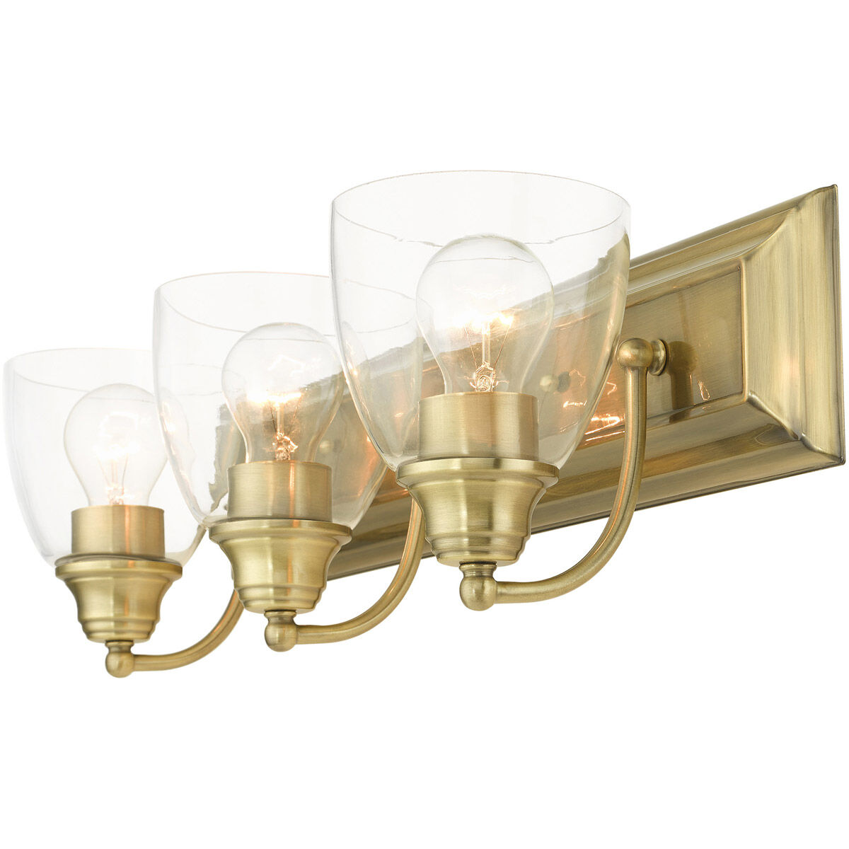 Birmingham 3 Light 24 inch Antique Brass Vanity Sconce Wall Light