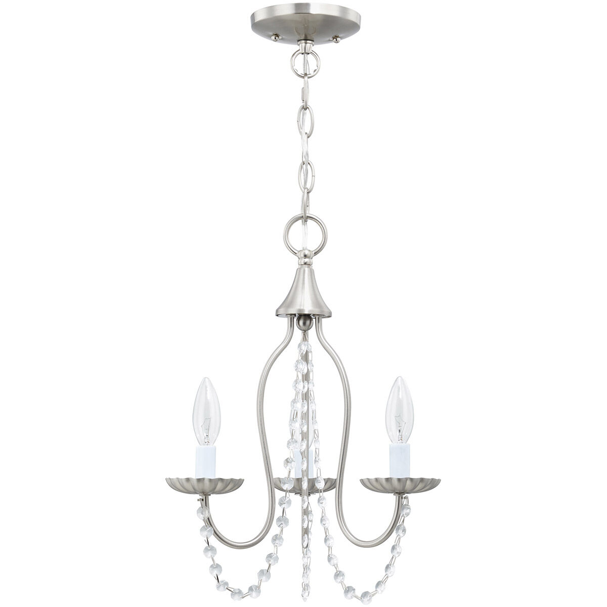 Alessia 3 Light 13 inch Brushed Nickel Mini Chandelier Ceiling Light