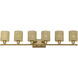 Weavington 6 Light 46 inch Antique Gold Leaf Vanity Wall Sconce Wall Light