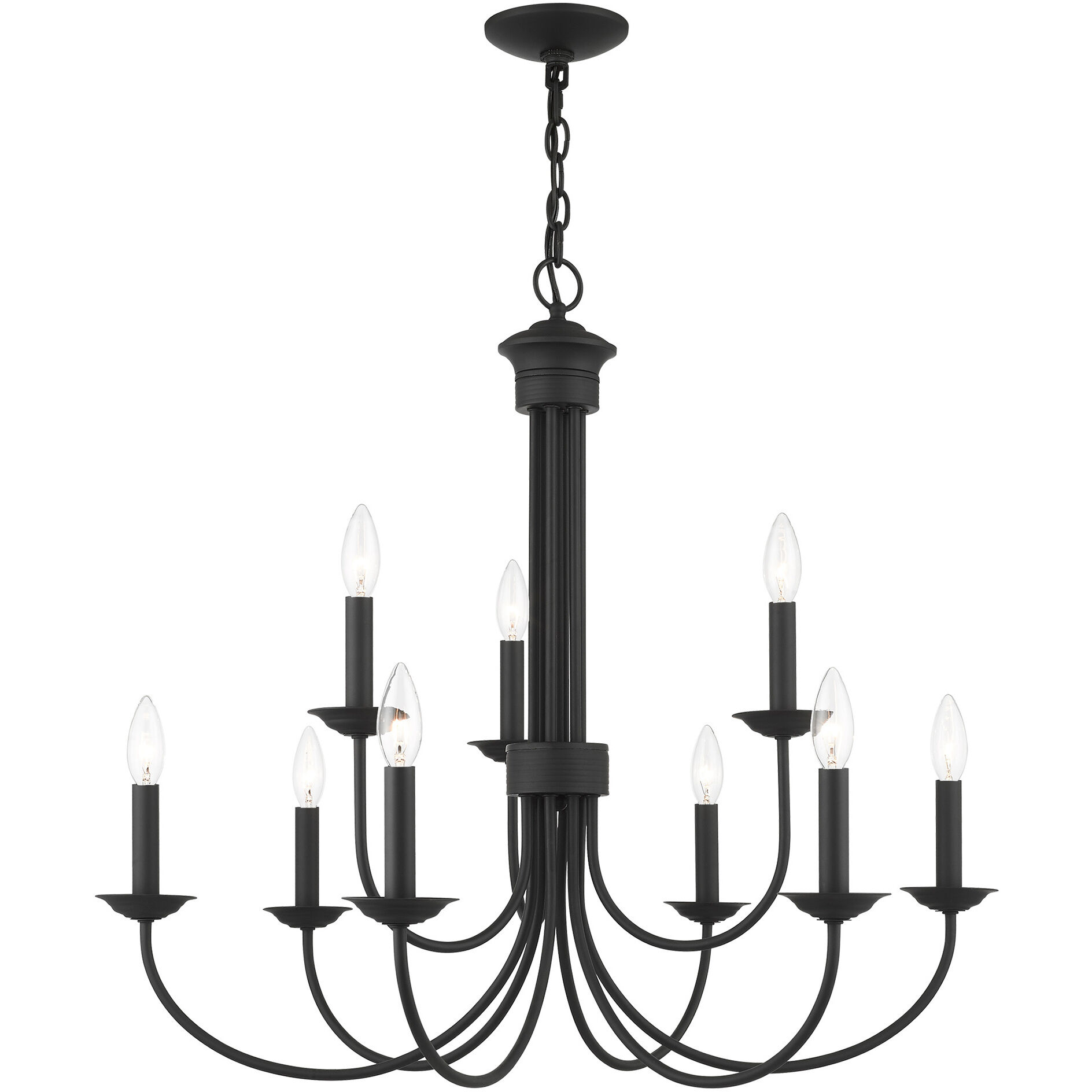 Estate 9 Light 30 inch Black Chandelier Ceiling Light