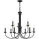 Estate 9 Light 30 inch Black Chandelier Ceiling Light