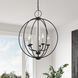 Arabella 5 Light 22 inch Black with Brushed Nickel Finish Candles Chandelier Ceiling Light, Globe