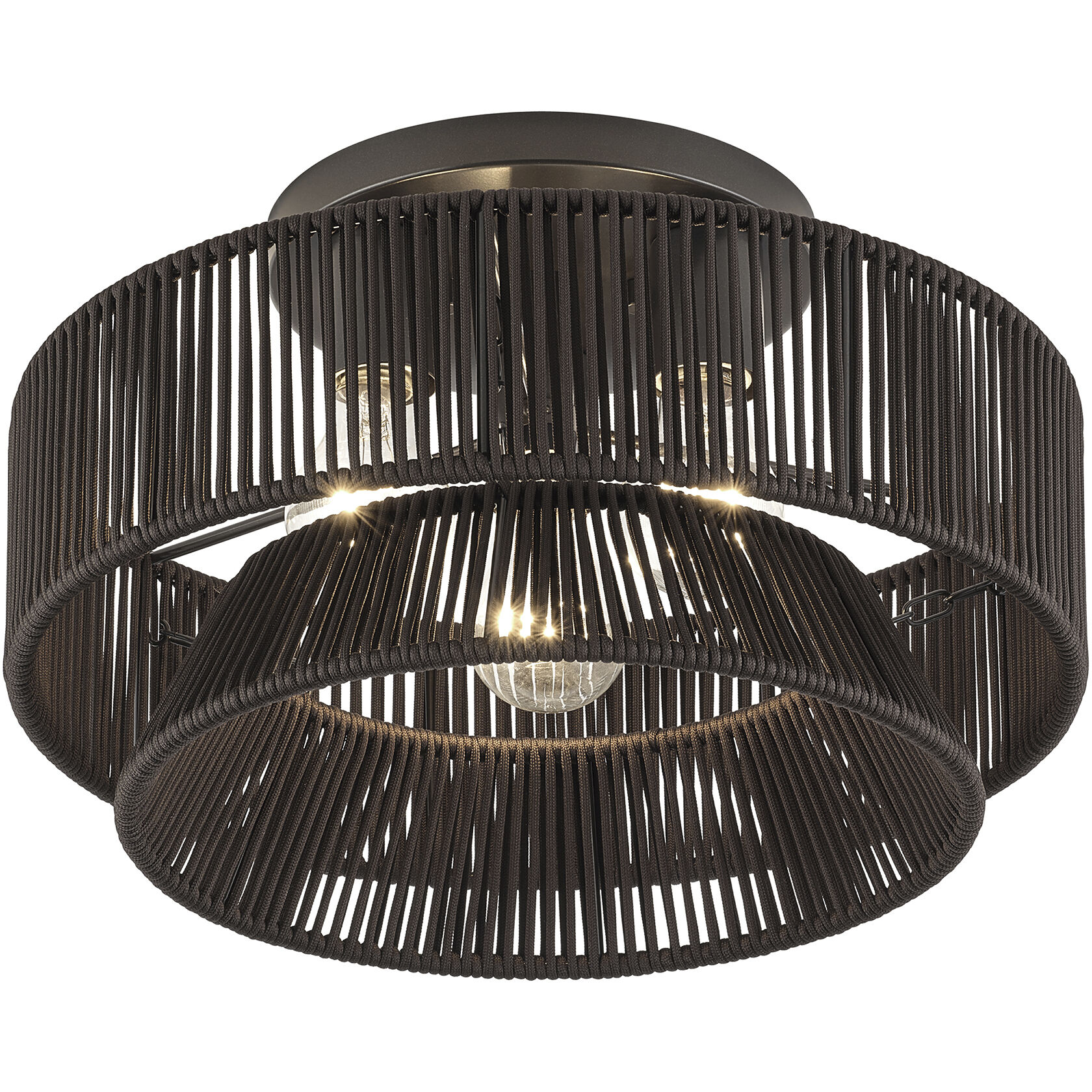 Florell 3 Light 15 inch English Bronze Semi Flush Mount Ceiling Light, Large