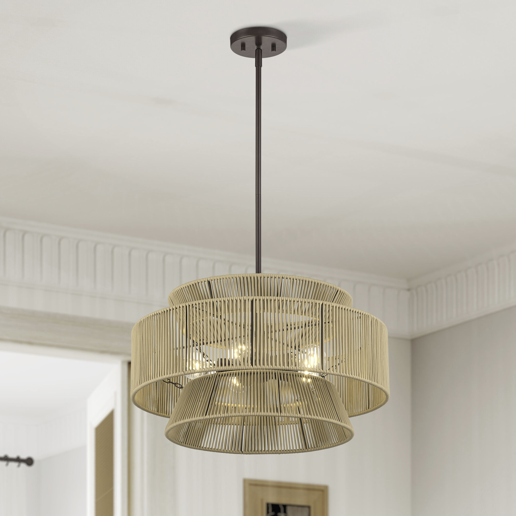 Florell 5 Light 22 inch English Bronze Pendant Chandelier Ceiling Light