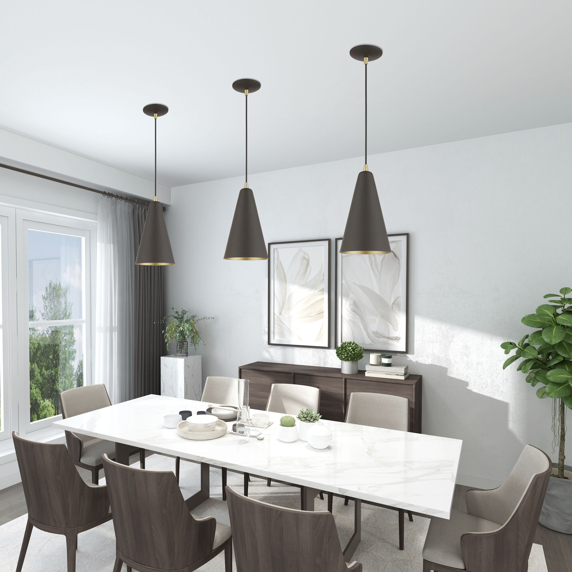 Dulce 1 Light 7.38 inch Bronze with Antique Brass Accents Mini Pendant Ceiling Light