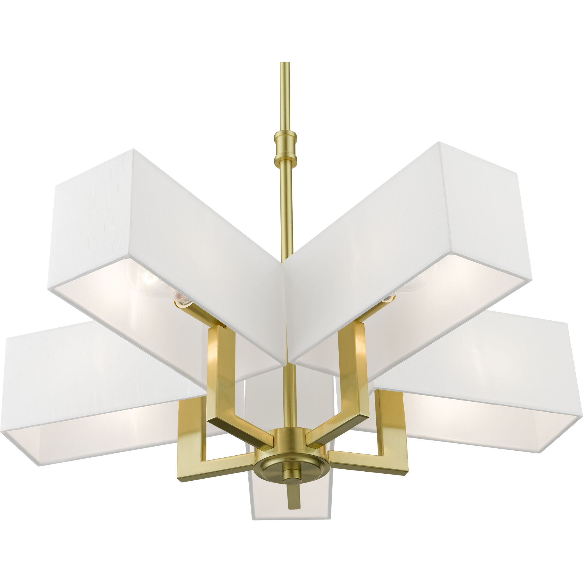 Rubix 5 Light 26 inch Satin Brass Chandelier Ceiling Light in Black