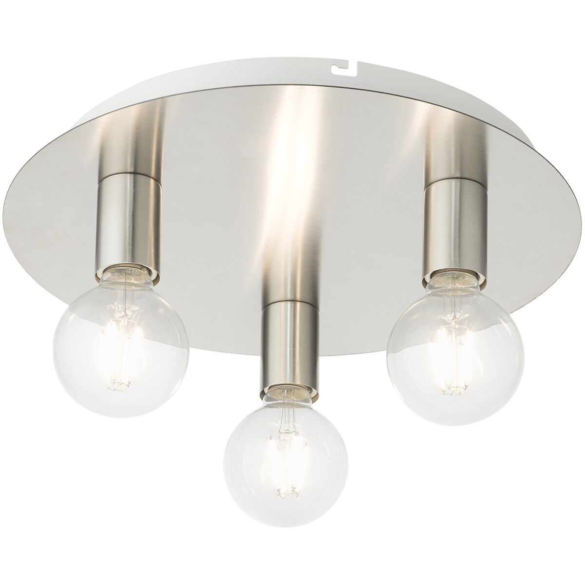 Hillview 3 Light 14 inch Brushed Nickel Flush Mount Ceiling Light