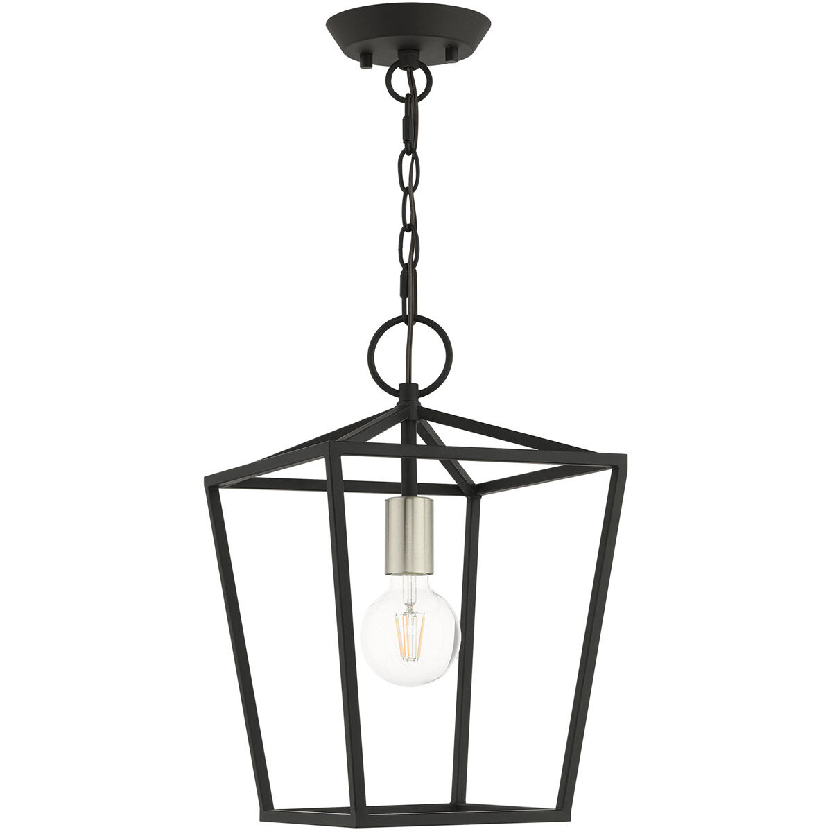 Devone 1 Light 10 inch Black Convertible Semi Flush/Lantern Ceiling Light