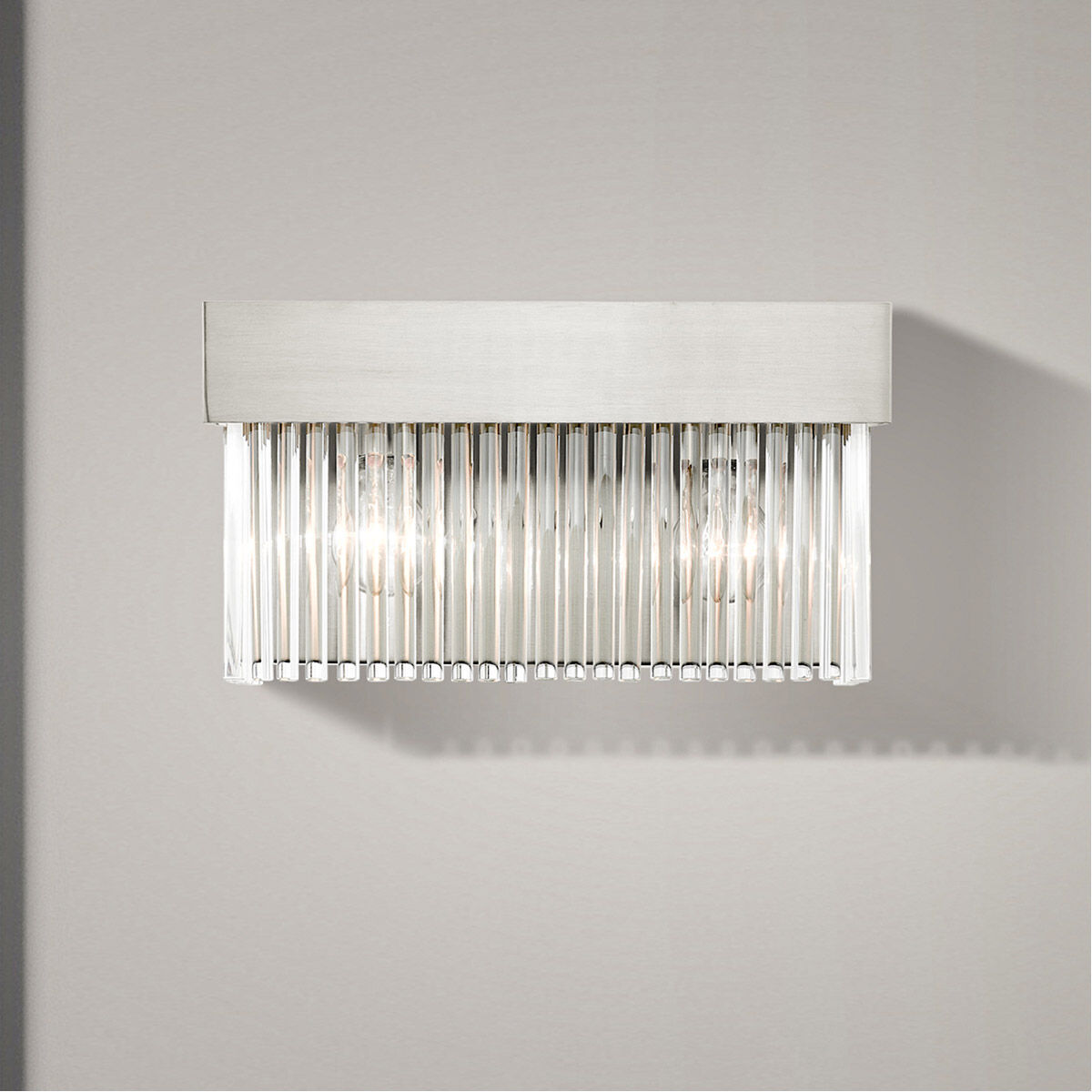 Norwich 2 Light 14 inch Brushed Nickel ADA Sconce Wall Light