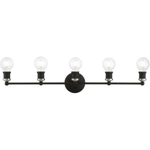 Lansdale 5 Light 34 inch Black with Brushed Nickel Accents Vanity Sconce Wall Light, Large