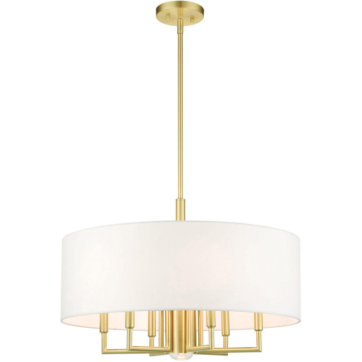 Meridian 7 Light 24 inch Satin Brass Pendant Chandelier Ceiling Light