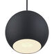 Kuppola 9.25 inch Black with Brushed Nickel Accents Globe Pendant Ceiling Light, Globe