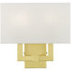 Meridian 2 Light 13 inch Satin Brass ADA ADA Sconce Wall Light