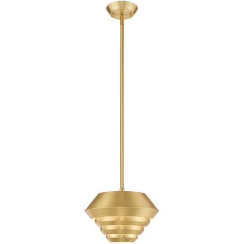 Amsterdam 1 Light 10 inch Satin Brass Mini Pendant Ceiling Light