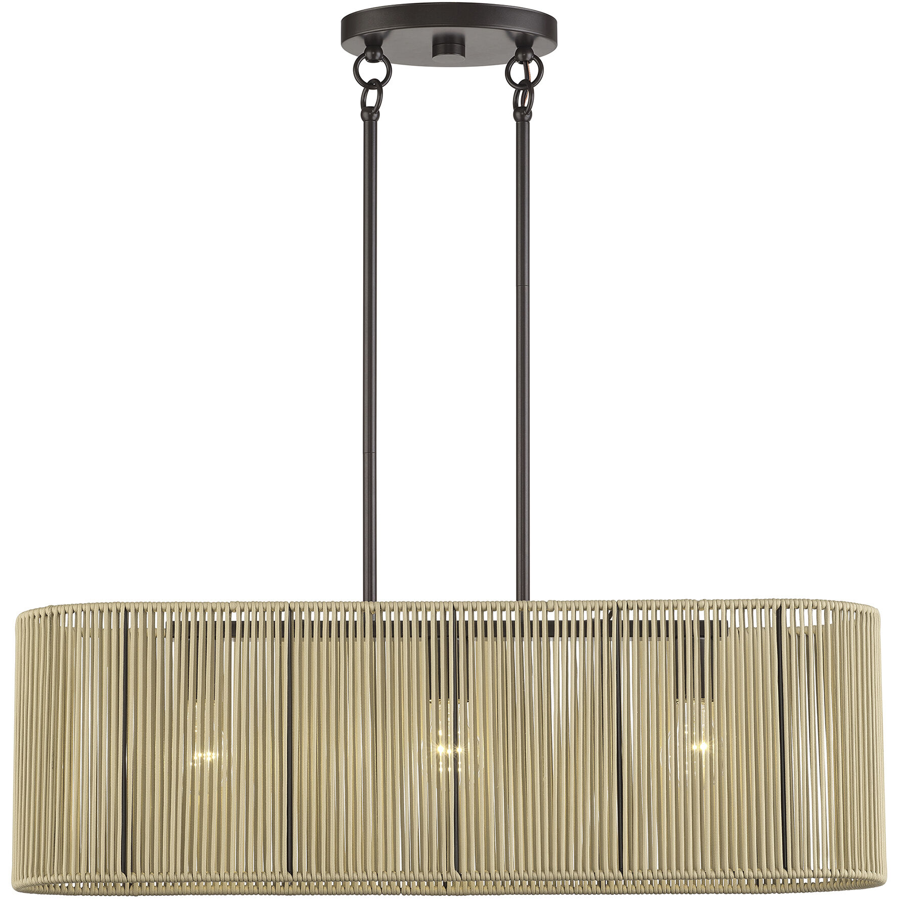 Goldiemesh 3 Light 30 inch English Bronze Linear Chandelier Ceiling Light, Medium