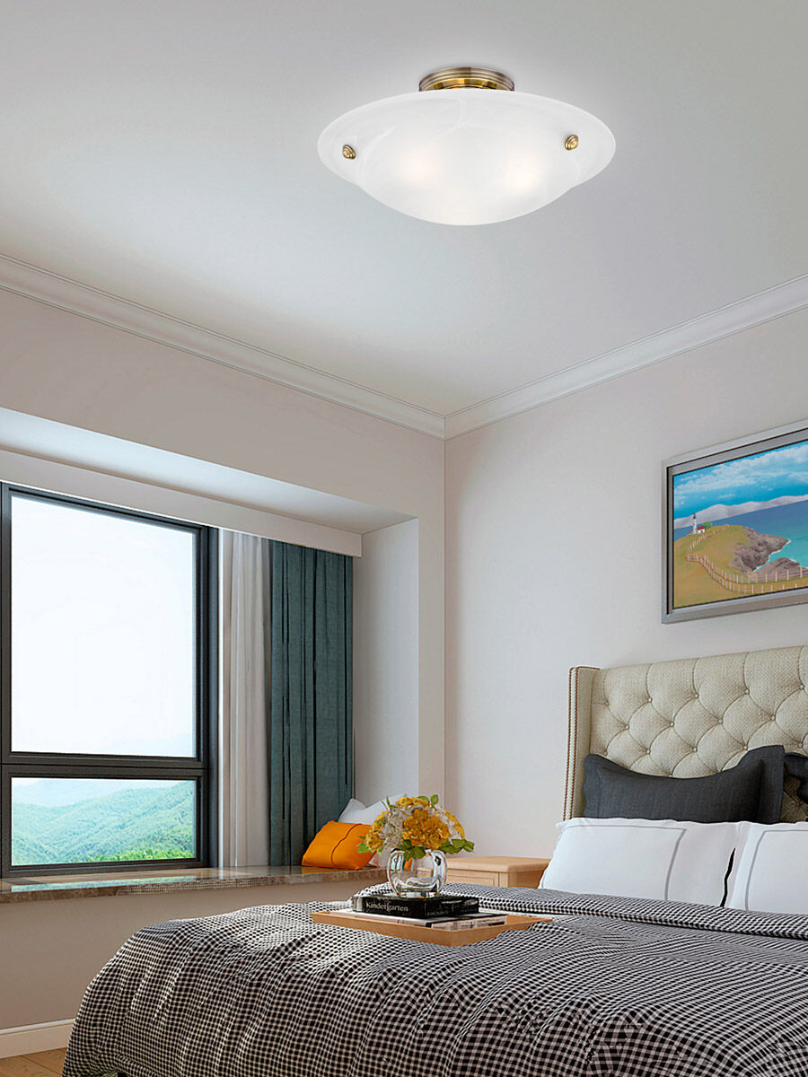 Oasis 3 Light 20 inch Antique Brass Semi-Flush Mount Ceiling Light