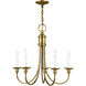 Cranford 5 Light 24 inch Antique Brass Chandelier Ceiling Light