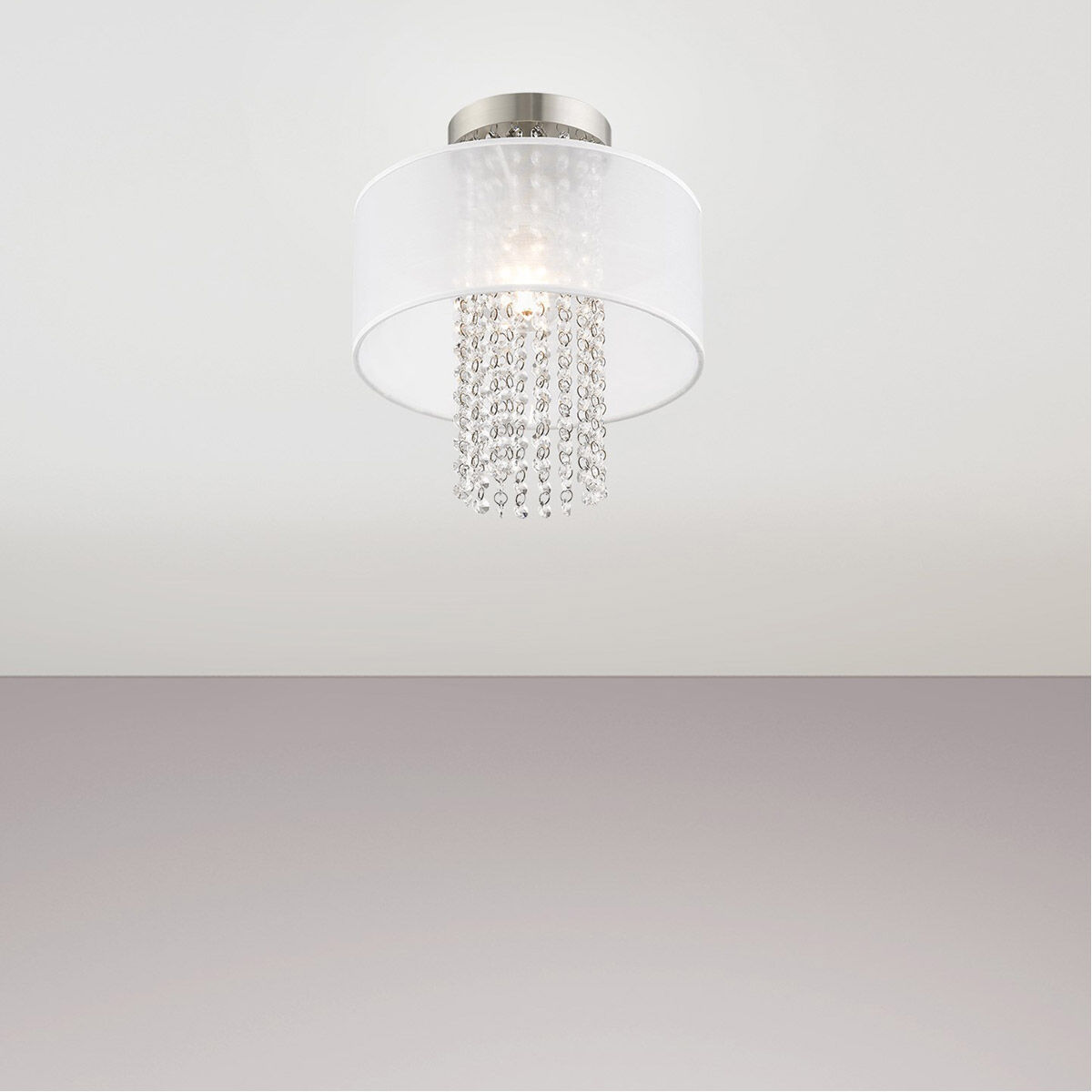 Bella Vista 1 Light 11 inch Brushed Nickel Semi-Flush Mount Ceiling Light