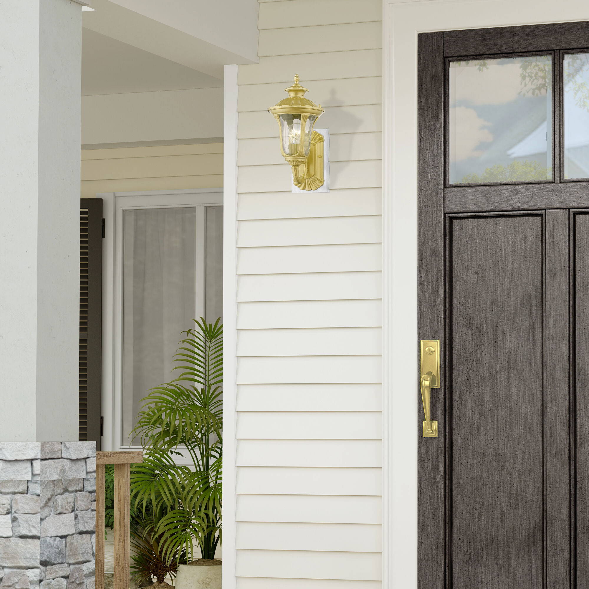 Oxford 1 Light 14.5 inch Soft Gold Outdoor Wall Lantern, Small