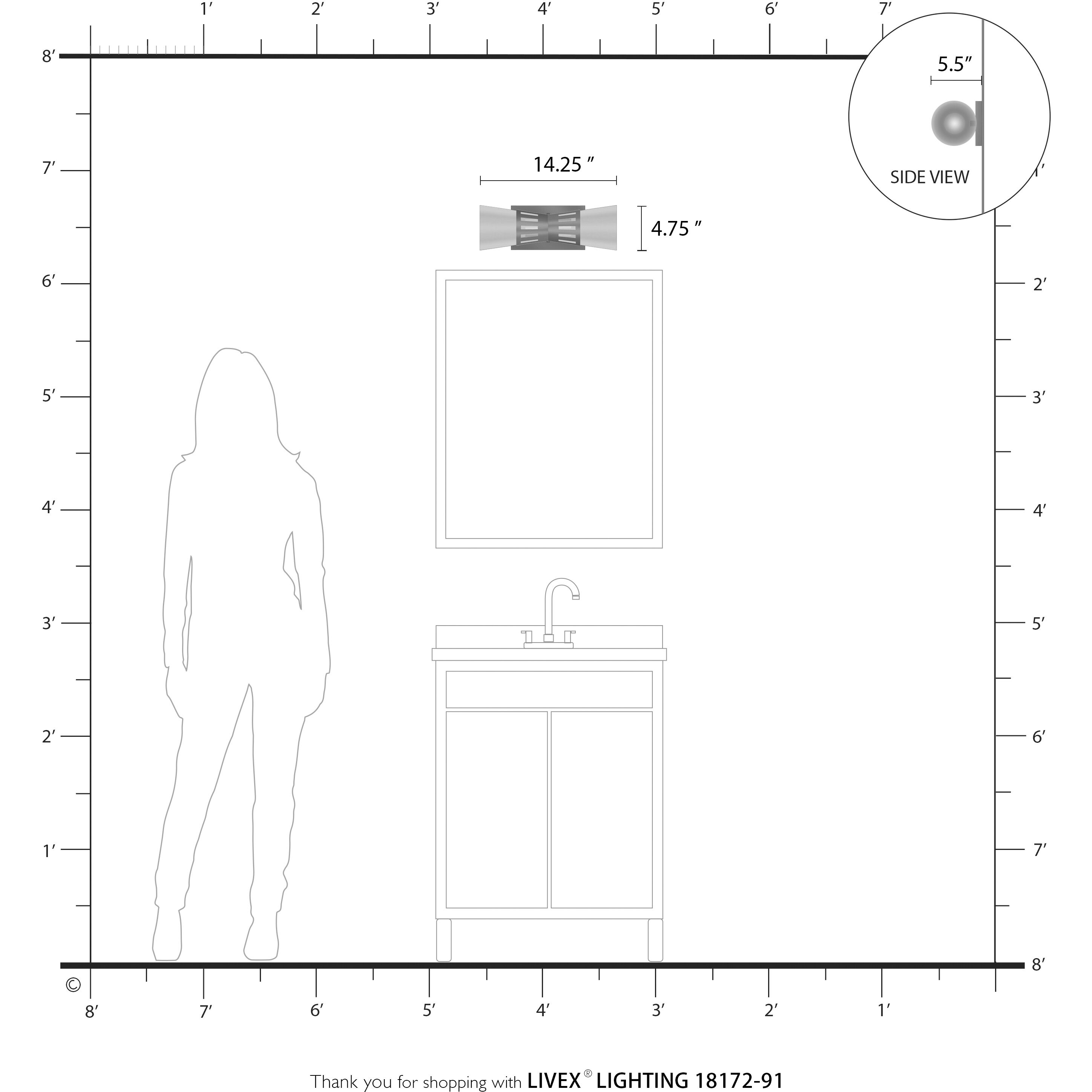 Bennington 2 Light 14.25 inch Brushed Nickel Sconce Wall Light