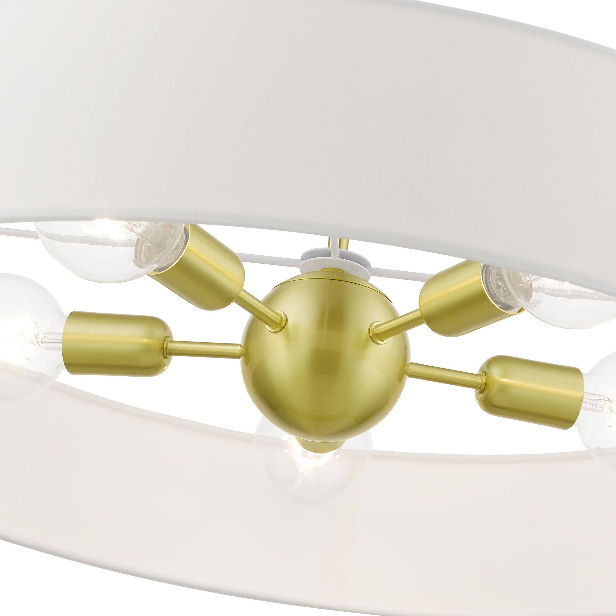 Venlo 5 Light 26 inch Satin Brass with Shiny White Accents Pendant Ceiling Light, Large