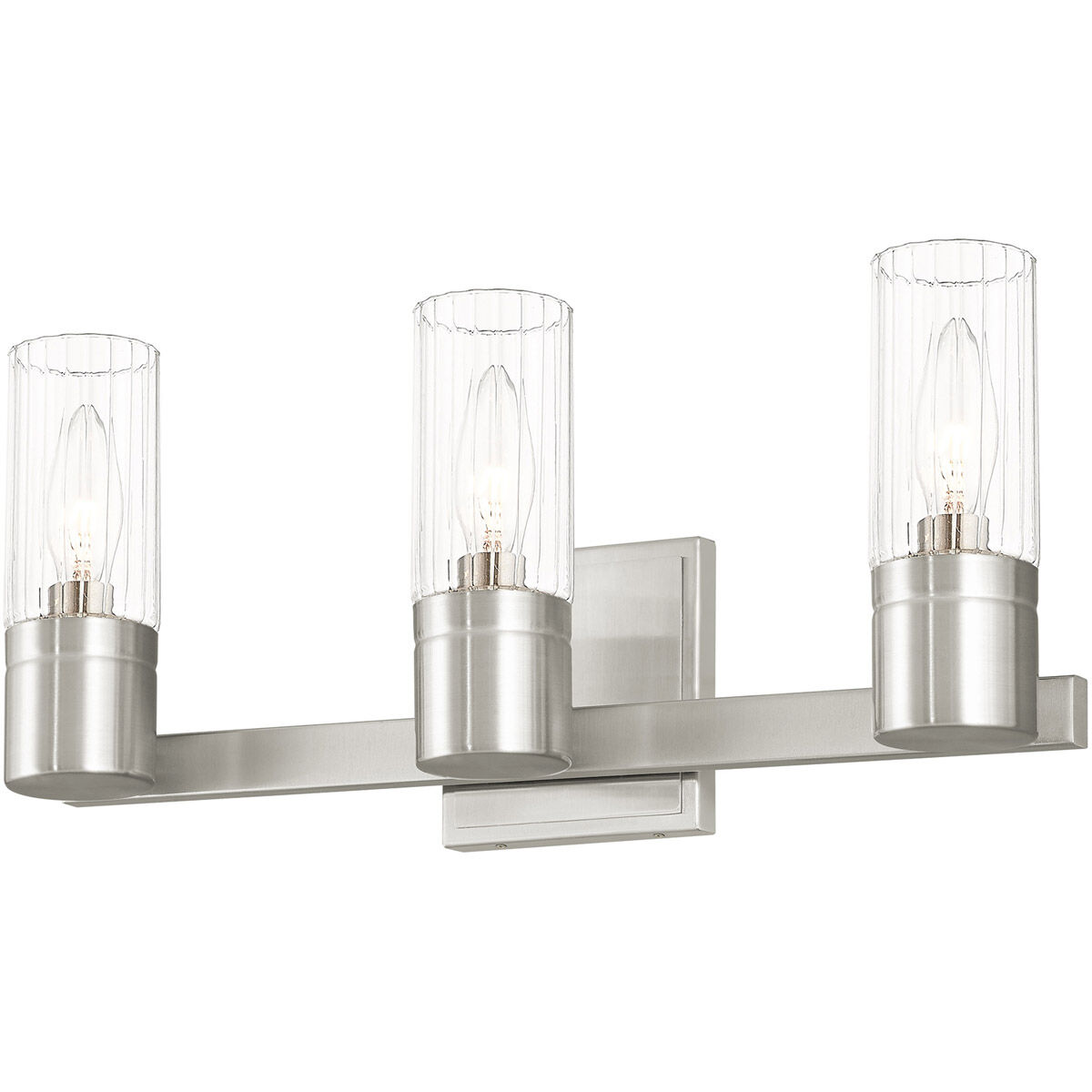 Midtown 3 Light 18 inch Brushed Nickel Bath Vanity Wall Light