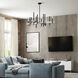 Denmark 12 Light 42 inch Black with Brushed Nickel Accents Foyer Chandelier Ceiling Light