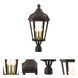 Morgan 3 Light 25.25 inch Bronze with Antique Gold Finish Cluster Large Outdoor Post Top Lantern