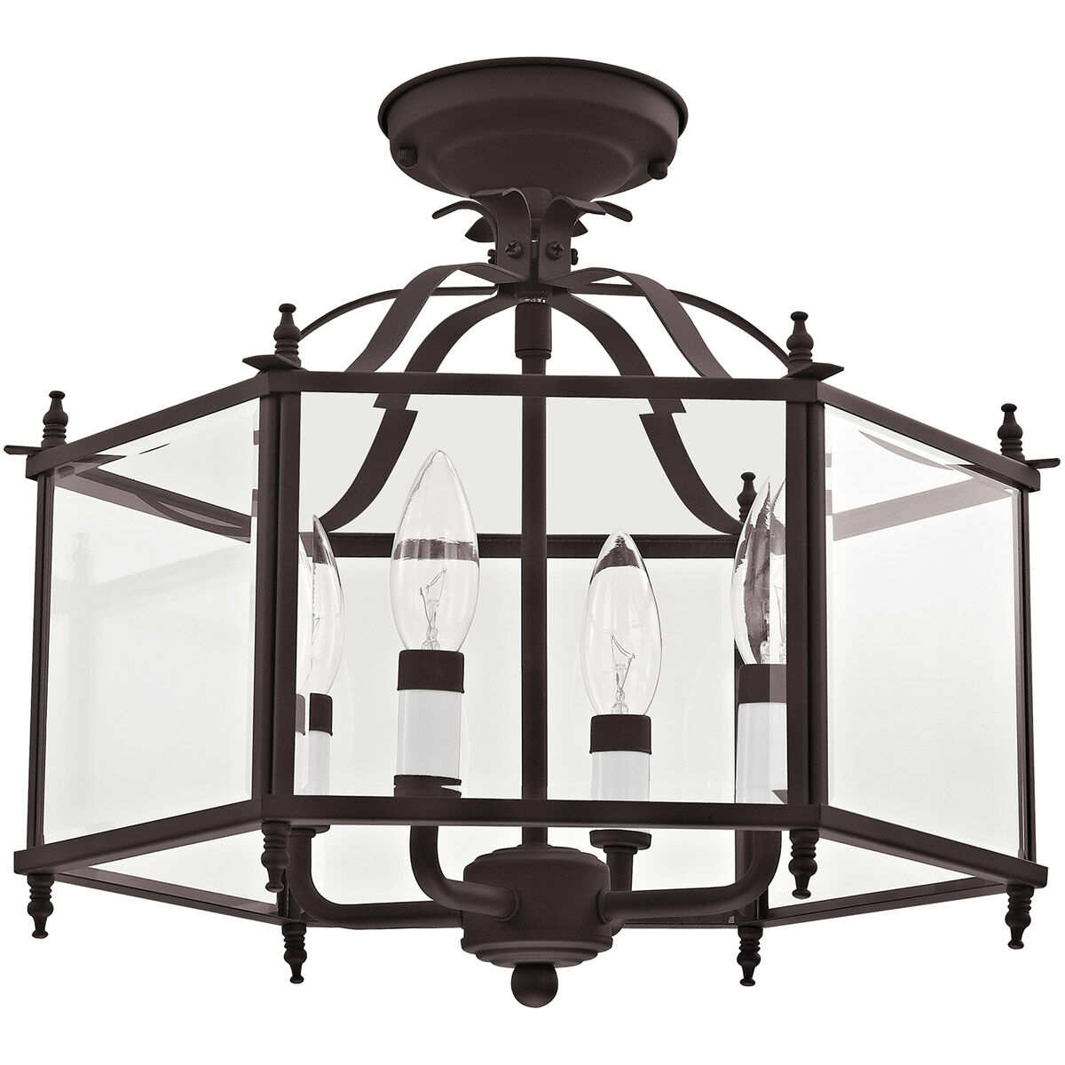 Livingston 4 Light 16 inch Bronze Convertible Pendant/Ceiling Mount Ceiling Light