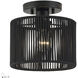 Acordia 1 Light 8.5 inch Black Semi Flush Mount Ceiling Light, Small