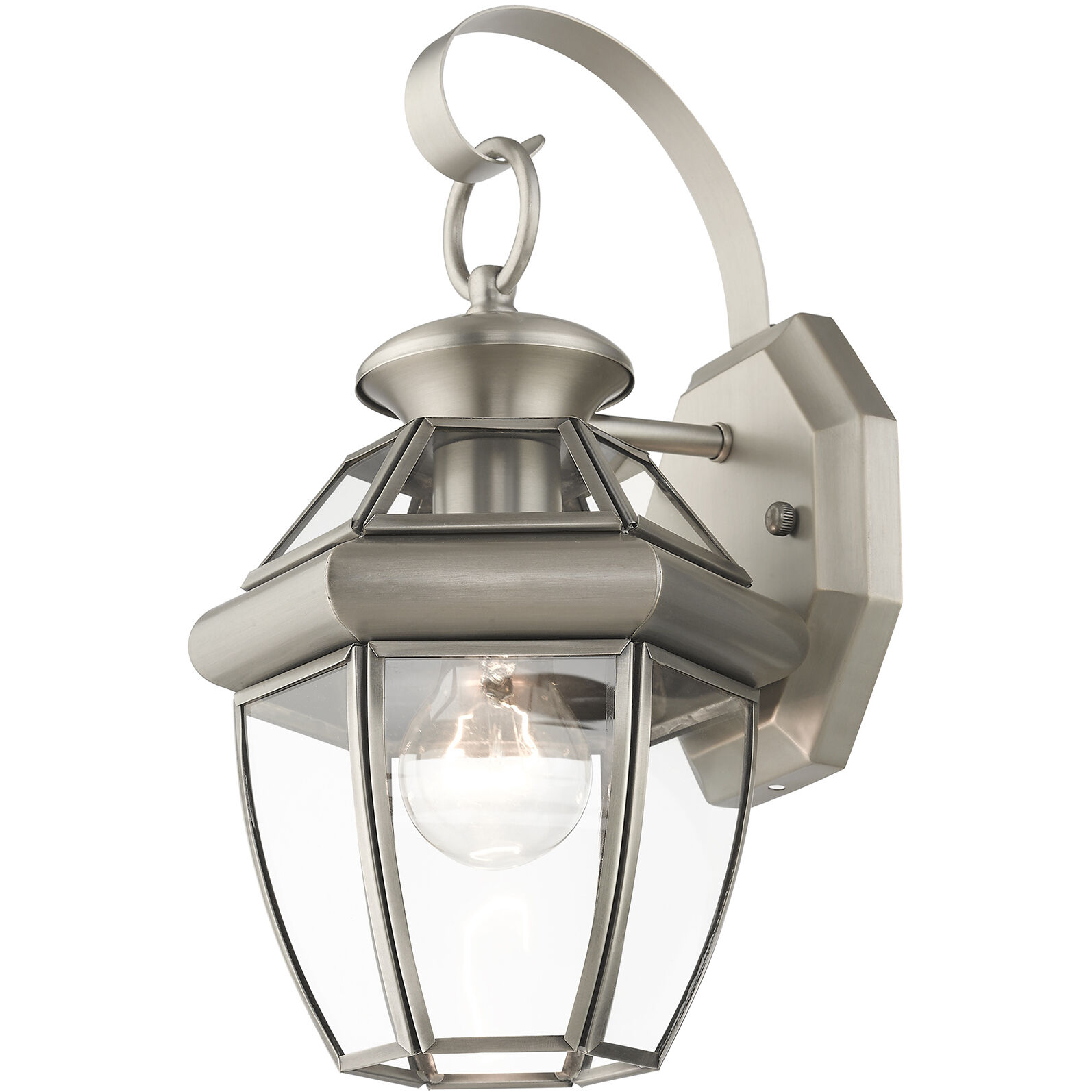 Monterey 1 Light 13 inch Brushed Nickel Outdoor Wall Lantern