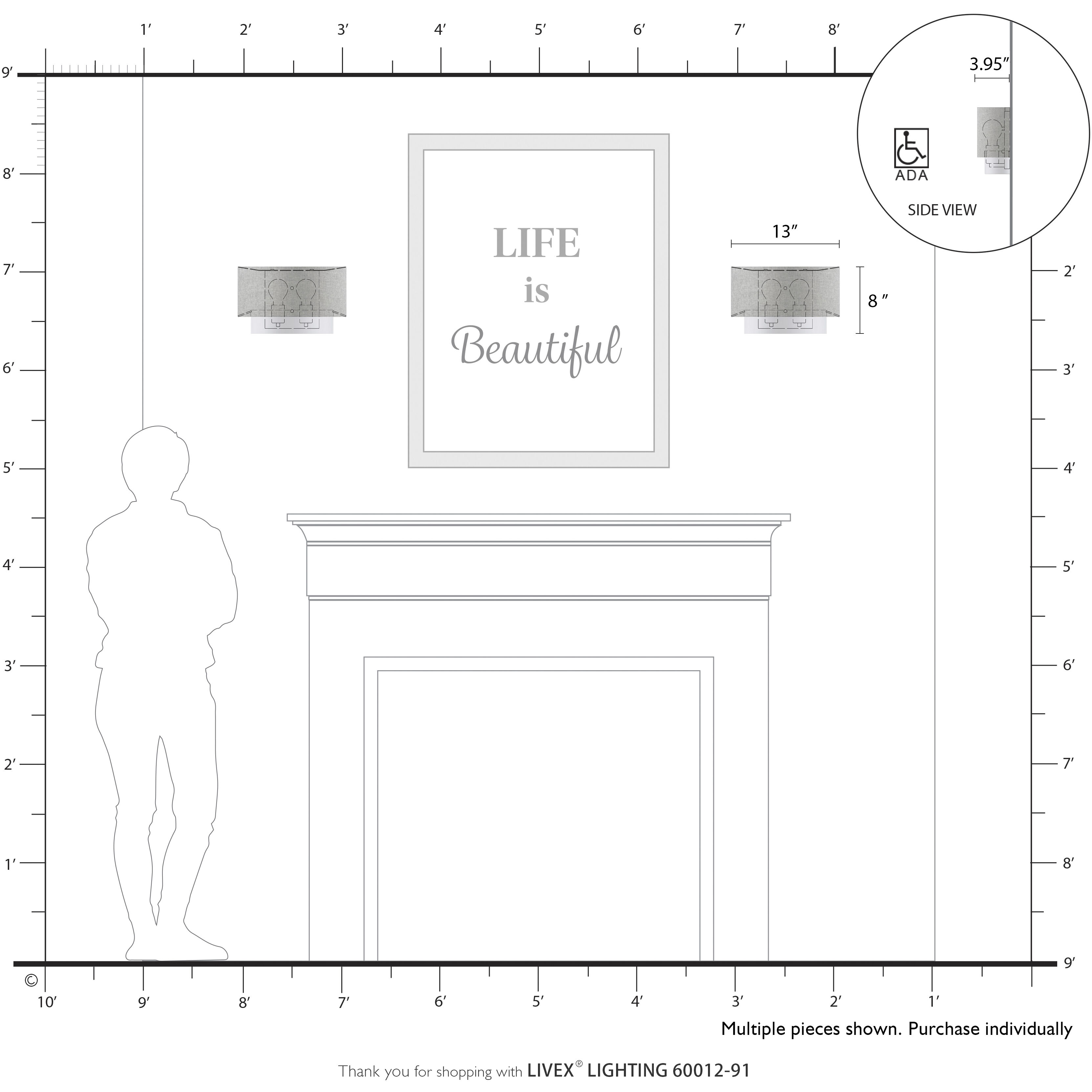 Brookmeade 2 Light 13 inch Brushed Nickel ADA Wall Sconce Wall Light