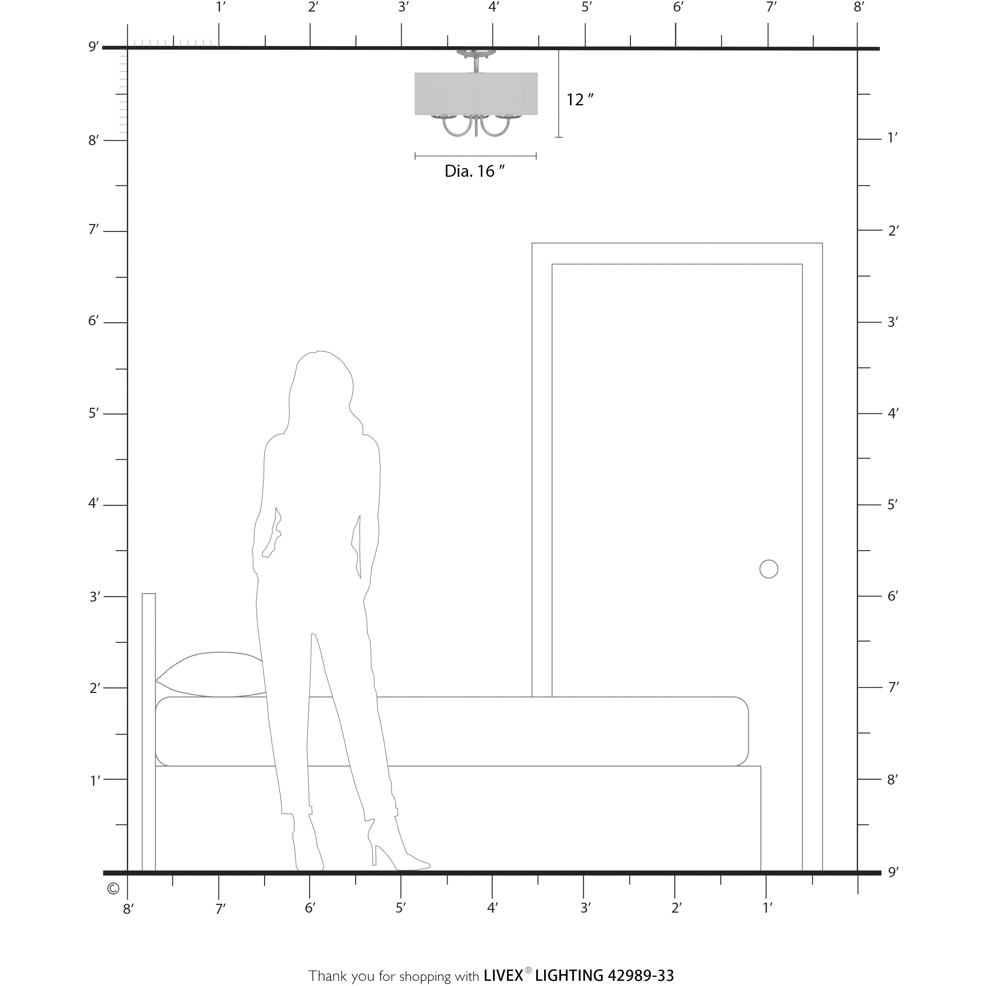 Brookdale 3 Light 16 inch Soft Gold Semi-Flush Mount Ceiling Light