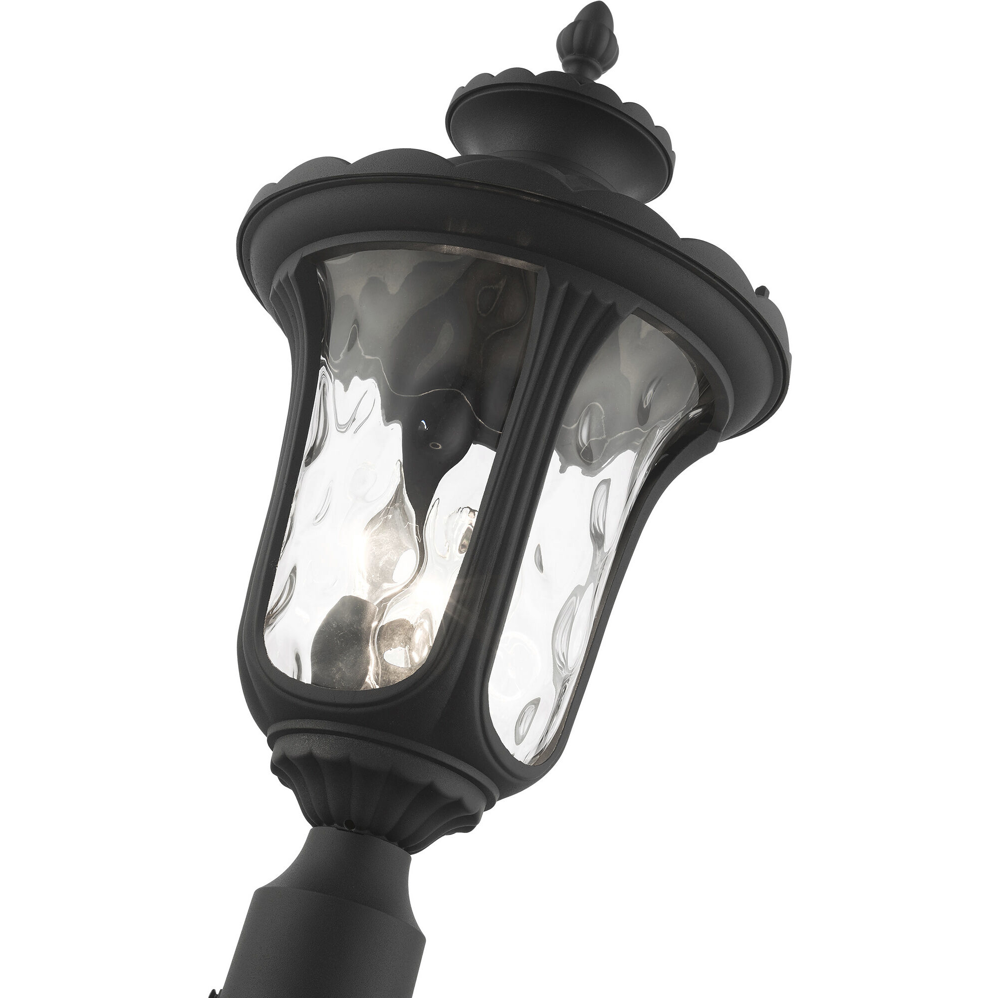 Oxford 3 Light 22 inch Textured Black Outdoor Post Top Lantern
