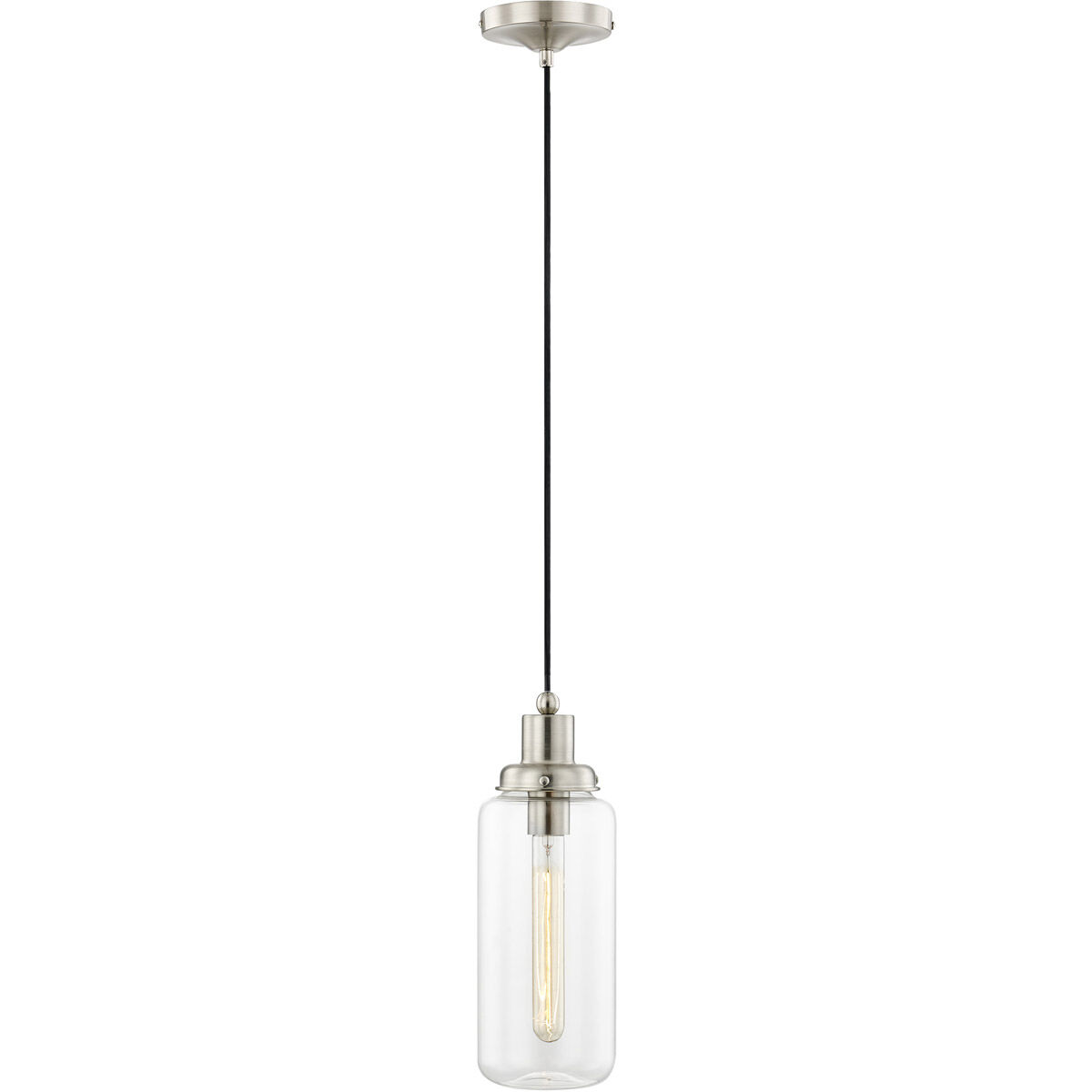 Art Glass 1 Light 5 inch Brushed Nickel Mini Pendant Ceiling Light