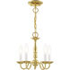 Williamsburgh 5 Light 13 inch Polished Brass Convertible Mini Chandelier/Ceiling Mount Ceiling Light