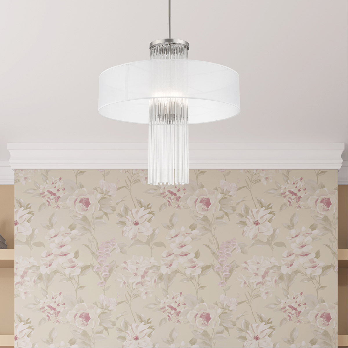 Alexis 4 Light 24 inch Brushed Nickel Pendant Chandelier Ceiling Light