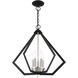 Prism 5 Light 20 inch Black with Brushed Nickel Cluster Chandelier Ceiling Light 