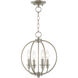 Milania 4 Light 13 inch Brushed Nickel Convertible Mini Chandelier/Ceiling Mount Ceiling Light